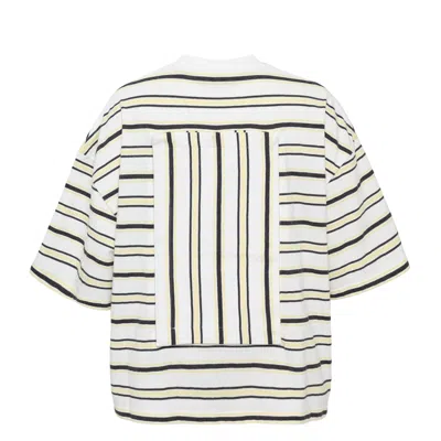 Bonbom Frame Back Crop Half Sleeve T-shirt In White