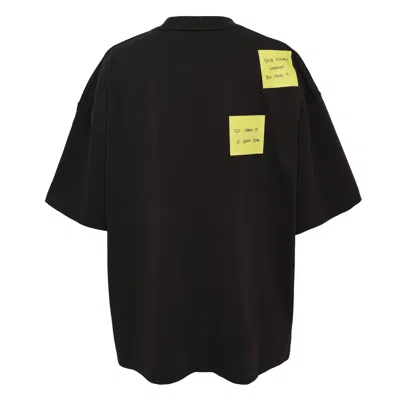 Bonbom Front Typo & Back Post-it T-shirt In Black
