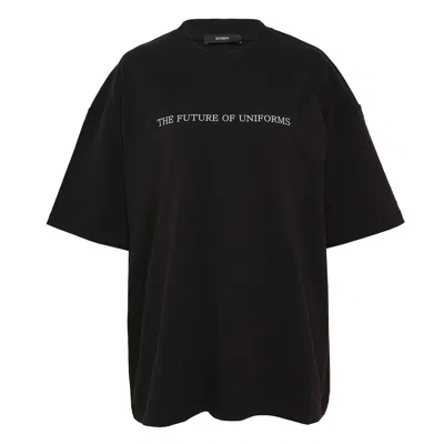 Bonbom Front Typo & Back Post-it T-shirt In Black