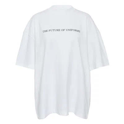 Bonbom Front Typo & Back Post-it T-shirt In White