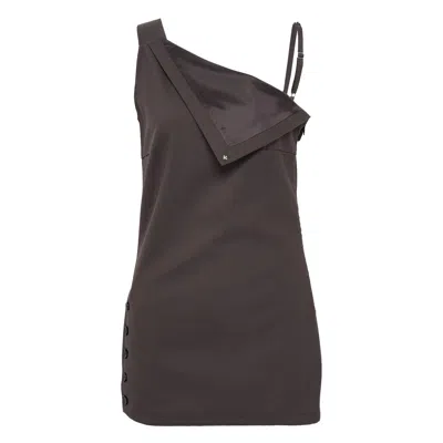 Bonbom Inside-flip Sleeveless Top In Brown