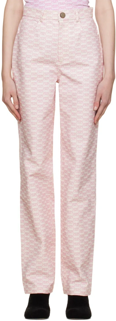 Bonbom Off-white & Pink Noh Jeans In Bh22 P8