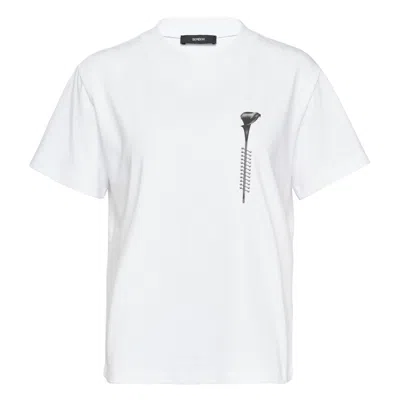 Bonbom Pierced Lily T-shirt In White