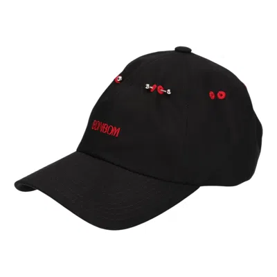 Bonbom Piercing In The Red Hole Logo Cap In Black