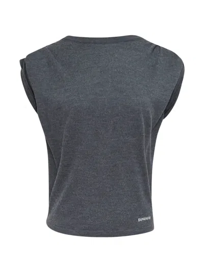 Bonbom Pleated-shoulder Sleeveless Top In Blue