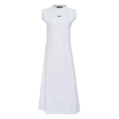 Bonbom Pulled Shoulder Maxi Dress In White