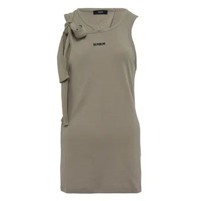 Bonbom Rolling Strap Layered Sleeveless Top In Gray