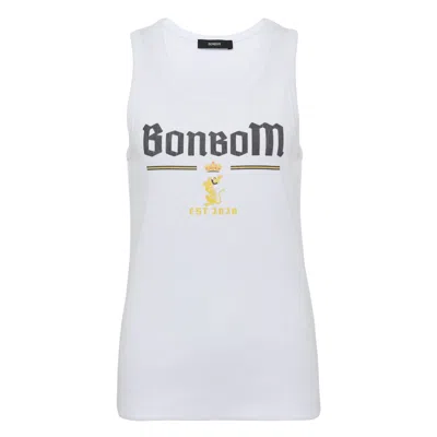 Bonbom Souvenir Logo Tank Top In White