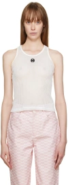 Bonbom White Crewneck Tank Top In Tsh02-1