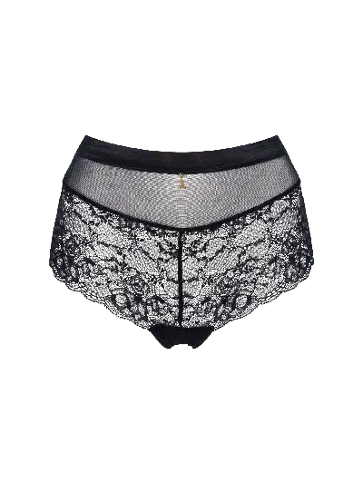 Bonbon Lingerie Women's Black Angelina High Waisted Panty