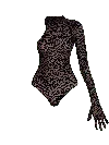 Bonbon Lingerie Women's Black Chaos Asymmetric Glove Sleeve Bodysuit In Black