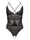 Bonbon Lingerie Women's Black Luna Ouvert Bodysuit In Black