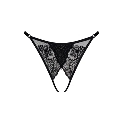 Bonbon Lingerie Women's Black Luna Ouvert G-string