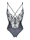 Bonbon Lingerie Women's Blue Coco Heart Ouvert Bodysuit In Blue