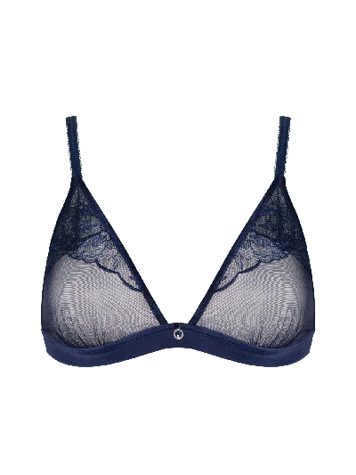 Bonbon Lingerie Women's Blue Coco Heart Triangle Bra