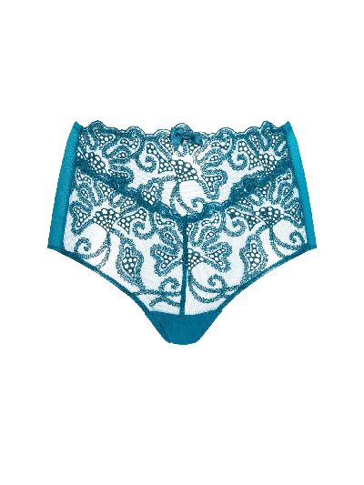 Bonbon Lingerie Women's Blue Nixie High Waisted Panty
