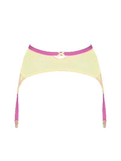 Bonbon Lingerie Women's Echo Suspender Belt In Green/orange/pink