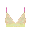 Bonbon Lingerie Women's Echo Triangle Bra In Green/orange/pink