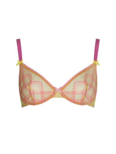 Bonbon Lingerie Women's Echo Underwired Bra In Green/orange/pink
