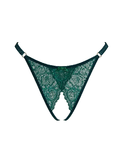 Bonbon Lingerie Women's Green Temptress Ouvert G-string