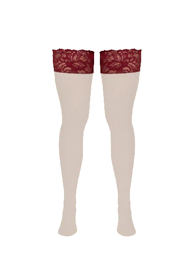 Bonbon Lingerie Women's Neutrals / Red Blossomforth Stockings