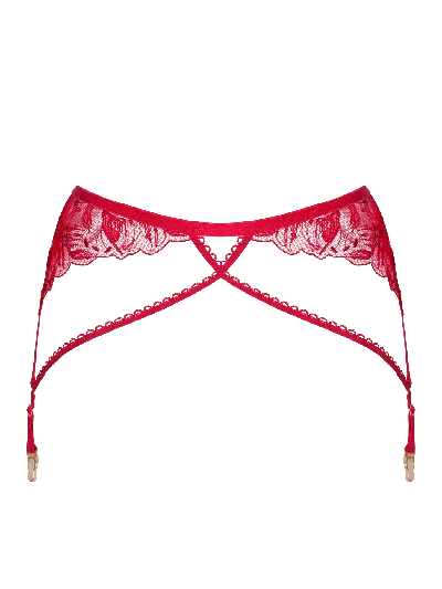 Bonbon Lingerie Women's Red Glory Suspender Belt