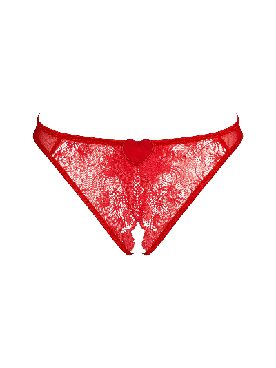 Bonbon Lingerie Women's Red Griselda Ouvert Full Brief