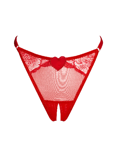 Bonbon Lingerie Women's Red Griselda Ouvert G-string