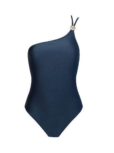 Bonbon Lingerie Women's Siren Smoke Grey One Shoulder Swimsuit