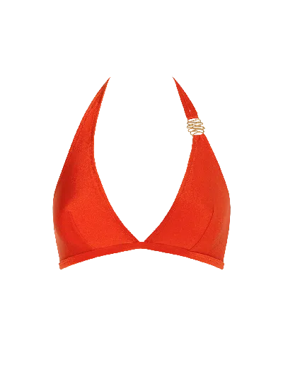 Bonbon Lingerie Women's Yellow / Orange Siren Orange Triangle Bikini Top In Yellow/orange