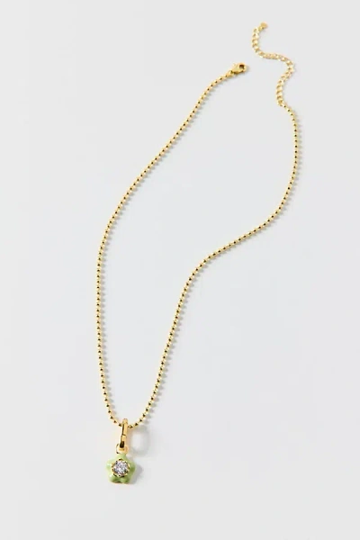 Bonbonwhims Flower Charm Necklace In Dark Green, Women's At Urban Outfitters