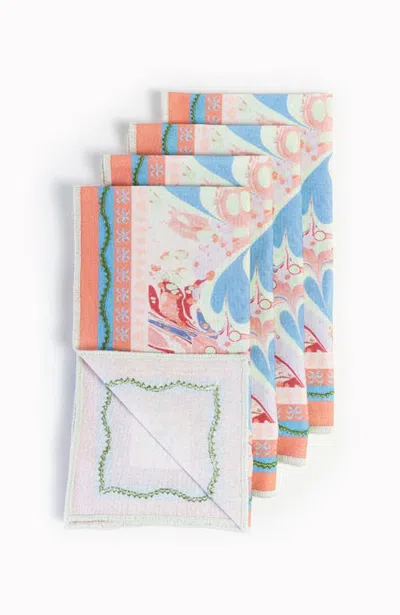 Bond & Grace Alice Marble Dinner Napkins In Orange