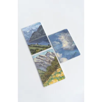 Bond & Grace Set Of Three Pocket Journals In Blue