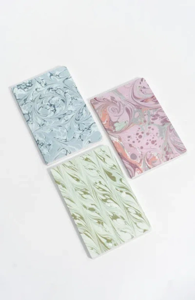 Bond & Grace Set Of Three Pocket Journals In Green