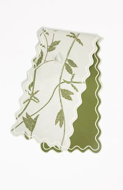 Bond & Grace Storytime Dahlias Table Runner In Multi