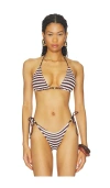 Bond Eye Beaded Ingrid Triangle Top In Brown