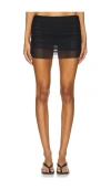 Bond Eye Claudia Mini Skirt In Black Mesh
