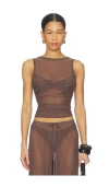 Bond Eye Claudia Tank Top In Brown