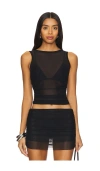 Bond Eye Claudia Tank Top In Black Mesh