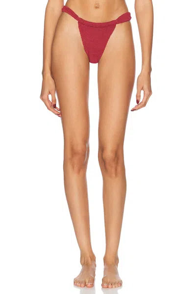 Bond Eye Georgia Brief Bikini Bottom In Carmine Recycled