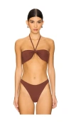 Bond Eye Ida Reversible Tie Back Bandeau In Black & Arabica