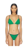Bond Eye Idris Triangle Bikini Top In Green
