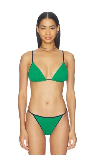 Bond Eye Idris Triangle Bikini Top In Green