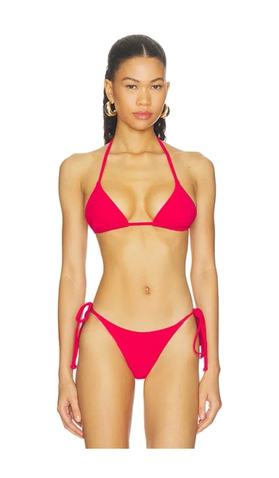 Bond Eye Isla Triangle Bikini Top In Red