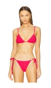 Bond Eye Luana Triangle Bikini Top In Nectarine