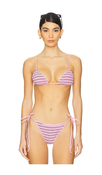 Bond Eye Luana Triangle Bikini Top In Pink