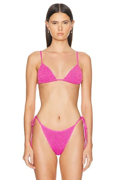 Bond Eye Luana Triangle Bikini Top In Wildberry