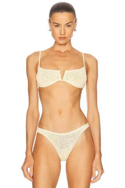 Bond Eye Nora Balconette Bikini Top In Butter Two Tone