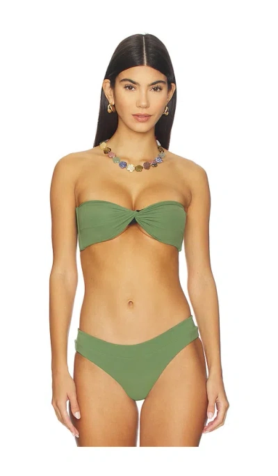 Bond Eye Ora Bandeau Bikini Top In Green