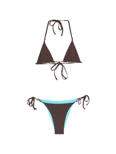 Bond Eye Reversible Bikini Set In Brown